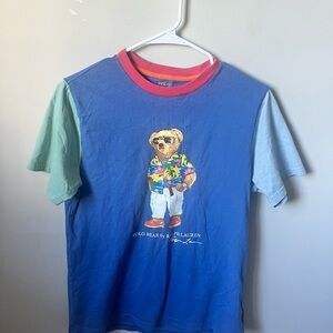 POLO Ralph Lauren Kids' Blue Multi-Color Bear Graphic T-Shirt